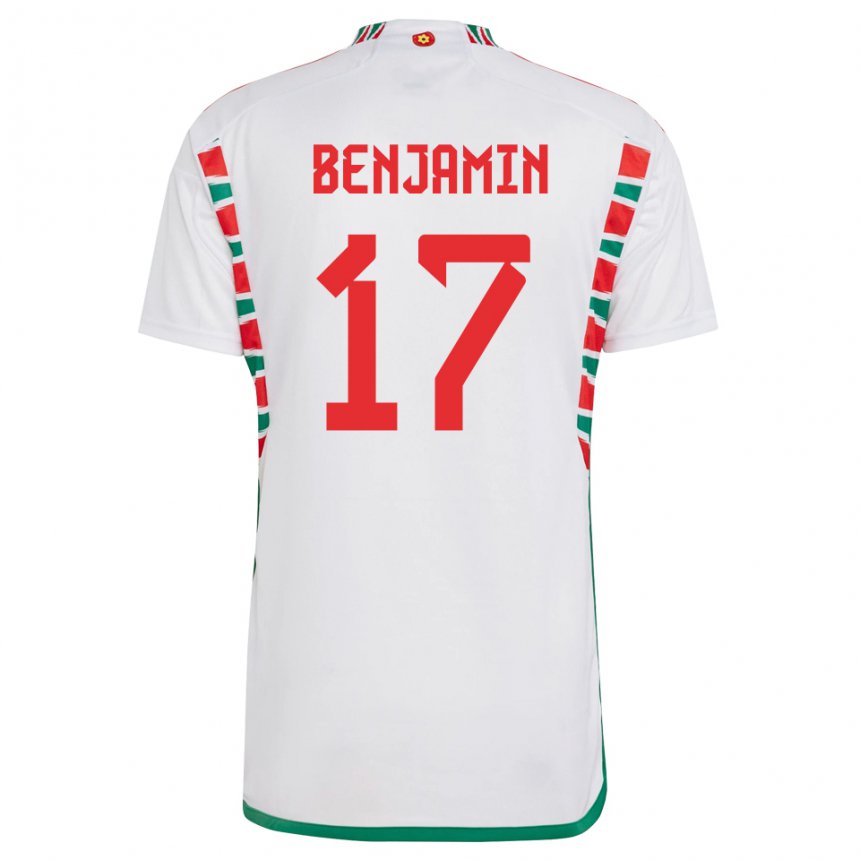 Hombre Camiseta Gales Omari Benjamin #17 Blanco 2ª Equipación 22-24 La Camisa