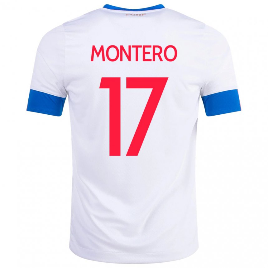 Hombre Camiseta Costa Rica Michelle Montero #17 Blanco 2ª Equipación 22-24 La Camisa