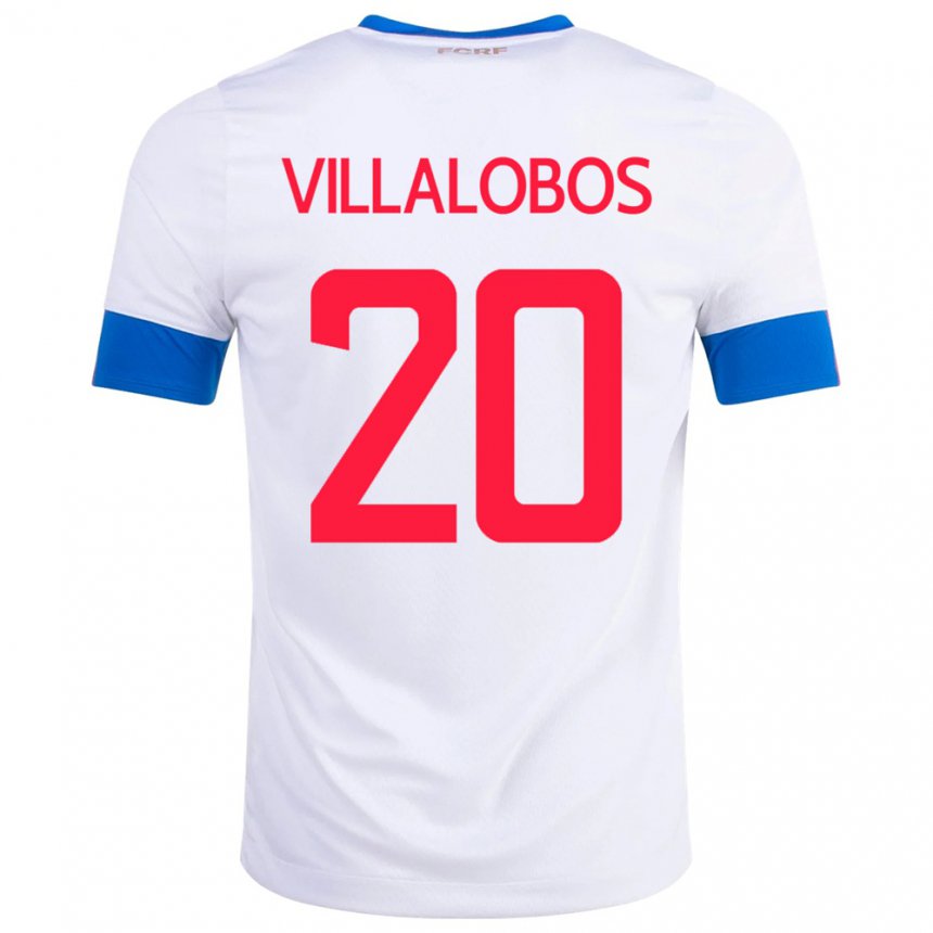 Hombre Camiseta Costa Rica Fabiola Villalobos #20 Blanco 2ª Equipación 22-24 La Camisa