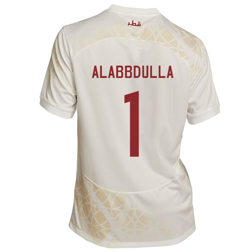 Hombre Camiseta Catar Latifa Alabbdulla #1 Beis Dorado 2ª Equipación 22-24 La Camisa