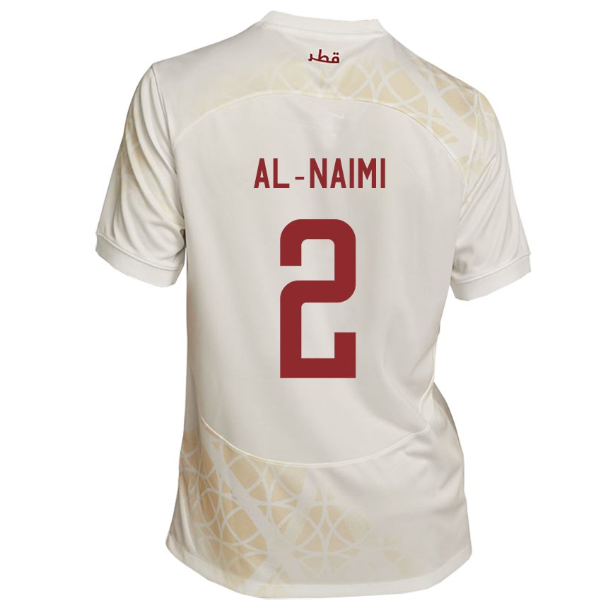 Hombre Camiseta Catar Amna Al Naimi #2 Beis Dorado 2ª Equipación 22-24 La Camisa