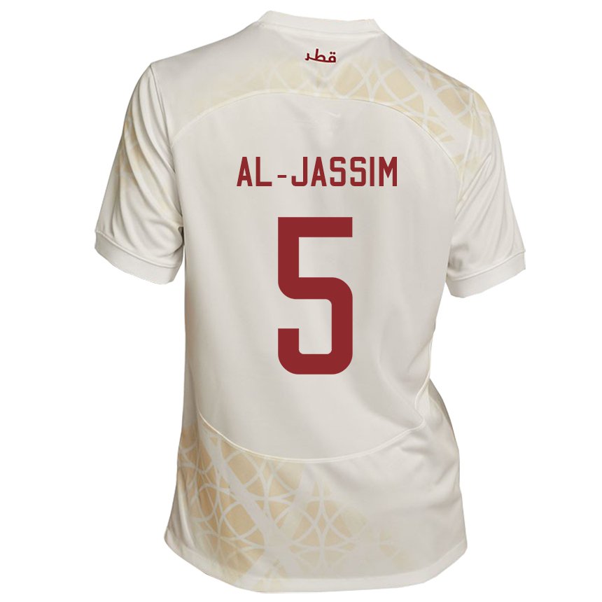 Hombre Camiseta Catar Dana Al Jassim #5 Beis Dorado 2ª Equipación 22-24 La Camisa