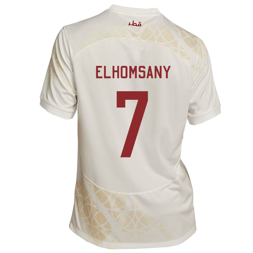 Hombre Camiseta Catar Yasmeen Elhomsany #7 Beis Dorado 2ª Equipación 22-24 La Camisa