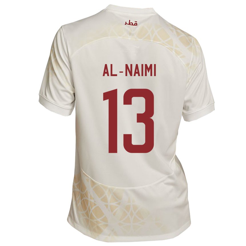 Hombre Camiseta Catar Zahra Al Naimi #13 Beis Dorado 2ª Equipación 22-24 La Camisa