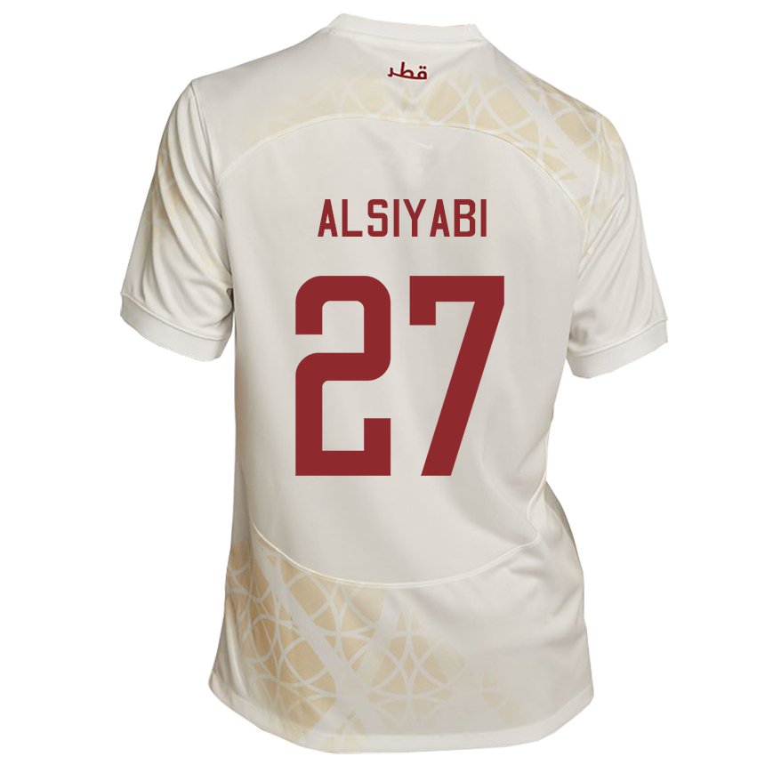 Hombre Camiseta Catar Nasra Alsiyabi #27 Beis Dorado 2ª Equipación 22-24 La Camisa