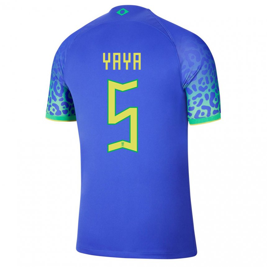 Hombre Camiseta Brasil Yaya #5 Azul 2ª Equipación 22-24 La Camisa