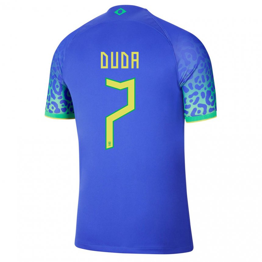 Hombre Camiseta Brasil Duda Francelino #7 Azul 2ª Equipación 22-24 La Camisa