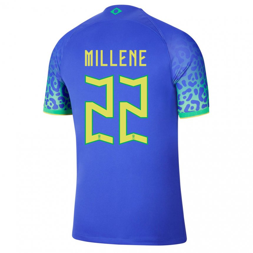 Hombre Camiseta Brasil Millene #22 Azul 2ª Equipación 22-24 La Camisa
