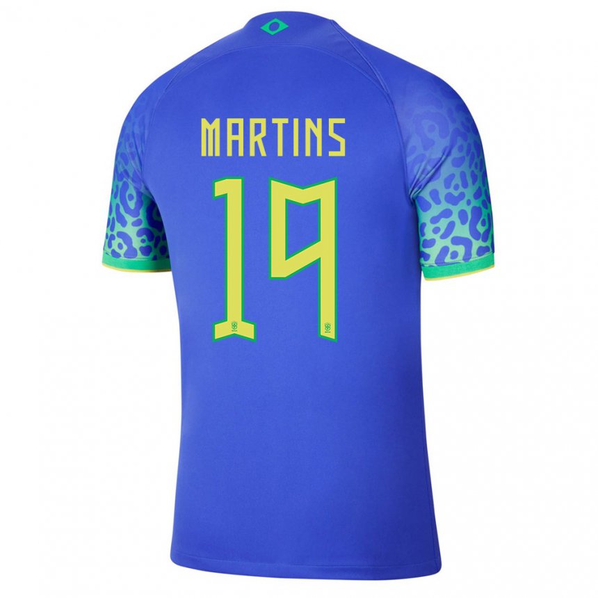 Hombre Camiseta Brasil Matheus Martins #19 Azul 2ª Equipación 22-24 La Camisa