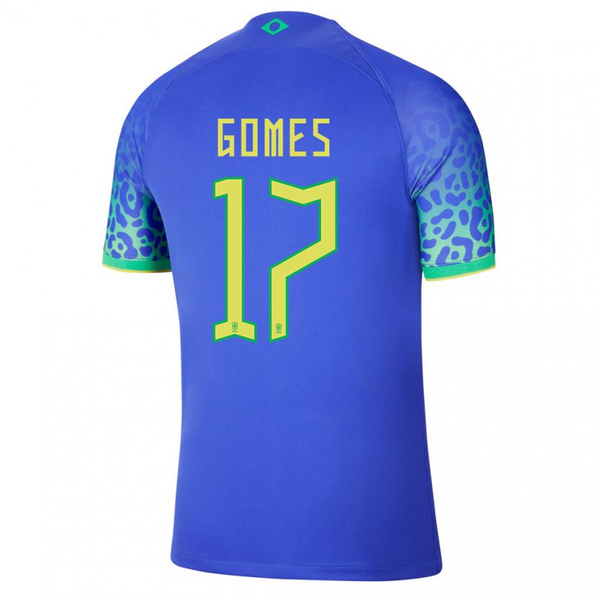 Hombre Camiseta Brasil William Gomes #17 Azul 2ª Equipación 22-24 La Camisa