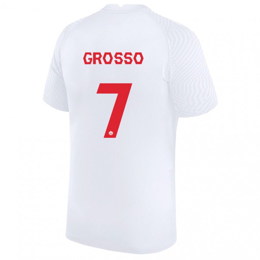 Hombre Camiseta Canadá Julia Grosso #7 Blanco 2ª Equipación 22-24 La Camisa