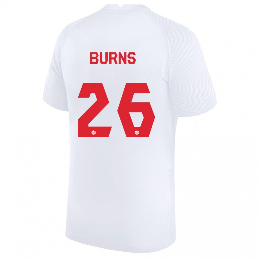 Hombre Camiseta Canadá Zoe Burns #26 Blanco 2ª Equipación 22-24 La Camisa