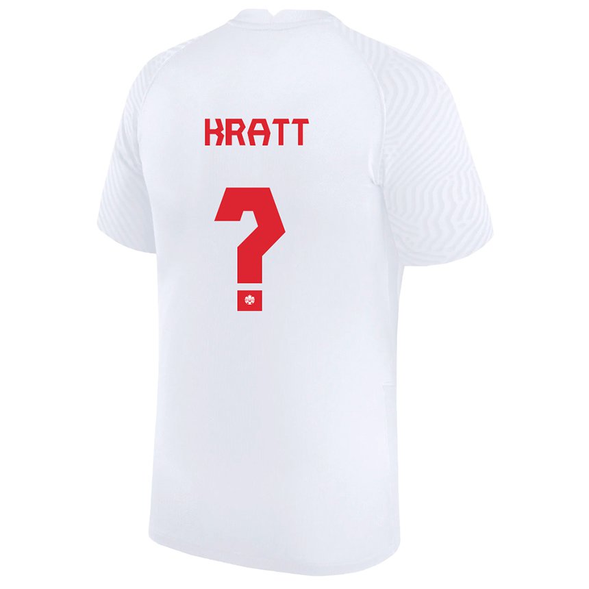 Hombre Camiseta Canadá Ronan Kratt #0 Blanco 2ª Equipación 22-24 La Camisa