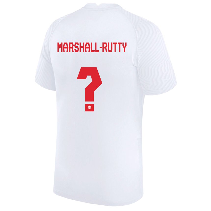 Hombre Camiseta Canadá Jahkeele Marshall Rutty #0 Blanco 2ª Equipación 22-24 La Camisa