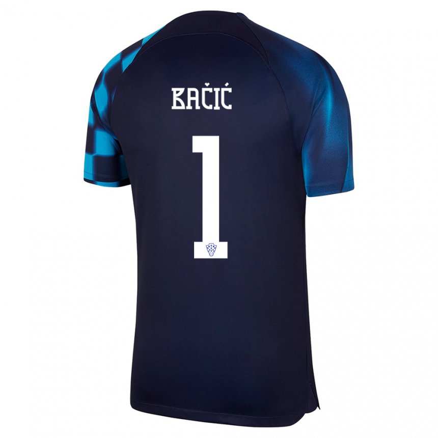 Hombre Camiseta Croacia Doris Bacic #1 Azul Oscuro 2ª Equipación 22-24 La Camisa