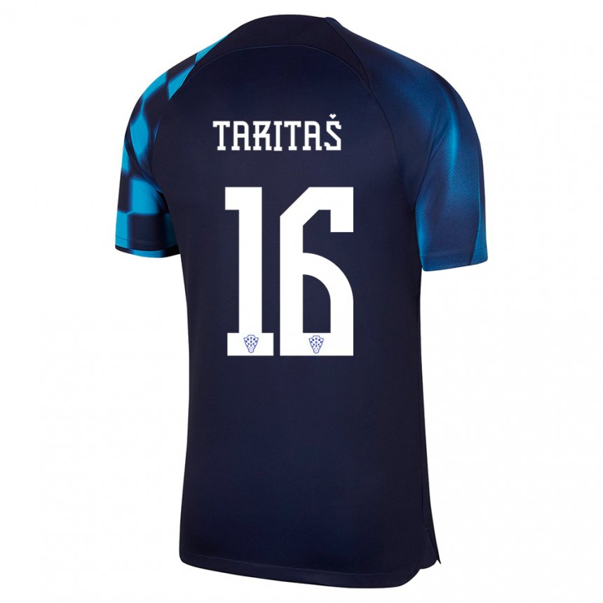 Hombre Camiseta Croacia Martina Taritas #16 Azul Oscuro 2ª Equipación 22-24 La Camisa