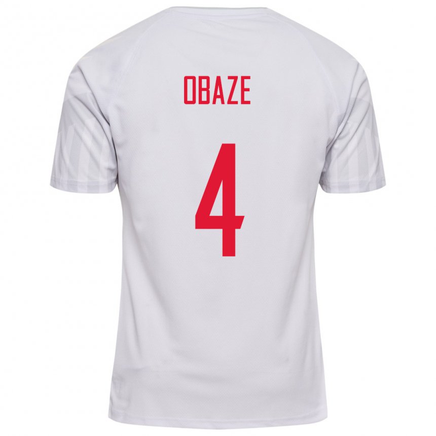 Hombre Camiseta Dinamarca Isabella Obaze #4 Blanco 2ª Equipación 22-24 La Camisa