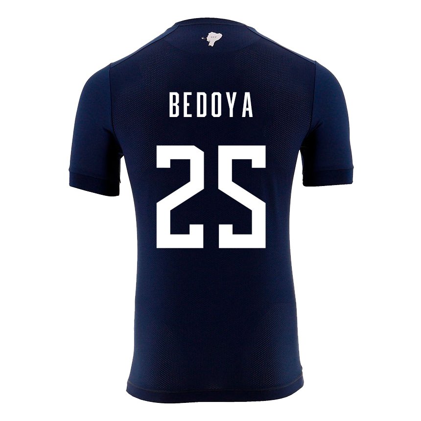 Hombre Camiseta Ecuador Jaydah Bedoya #25 Azul Marino 2ª Equipación 22-24 La Camisa