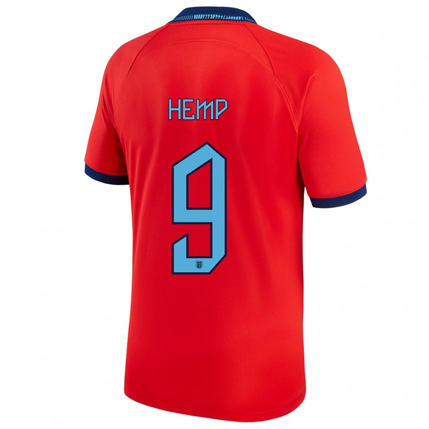 Hombre Camiseta Inglaterra Lauren Hemp #9 Rojo 2ª Equipación 22-24 La Camisa