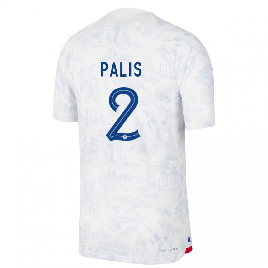 Hombre Camiseta Francia Ella Palis #2 Blanco Azul 2ª Equipación 22-24 La Camisa