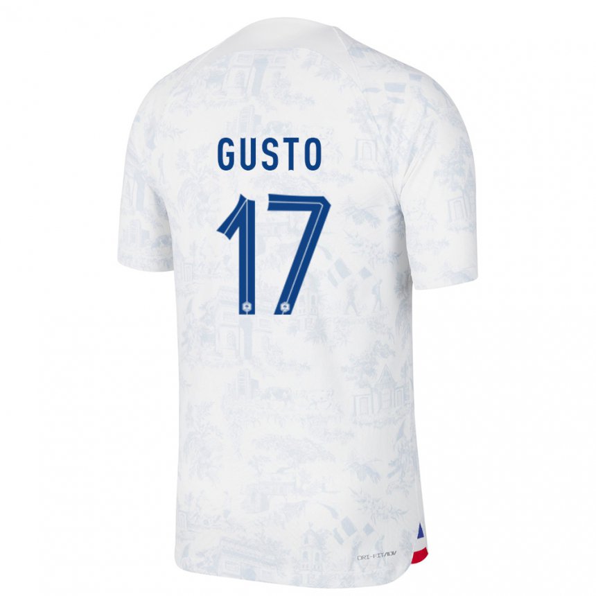Hombre Camiseta Francia Malo Gusto #17 Blanco Azul 2ª Equipación 22-24 La Camisa