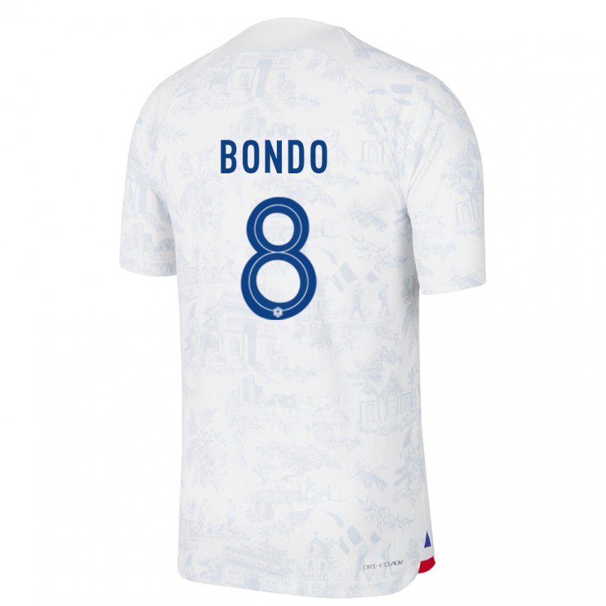 Hombre Camiseta Francia Warren Bondo #8 Blanco Azul 2ª Equipación 22-24 La Camisa