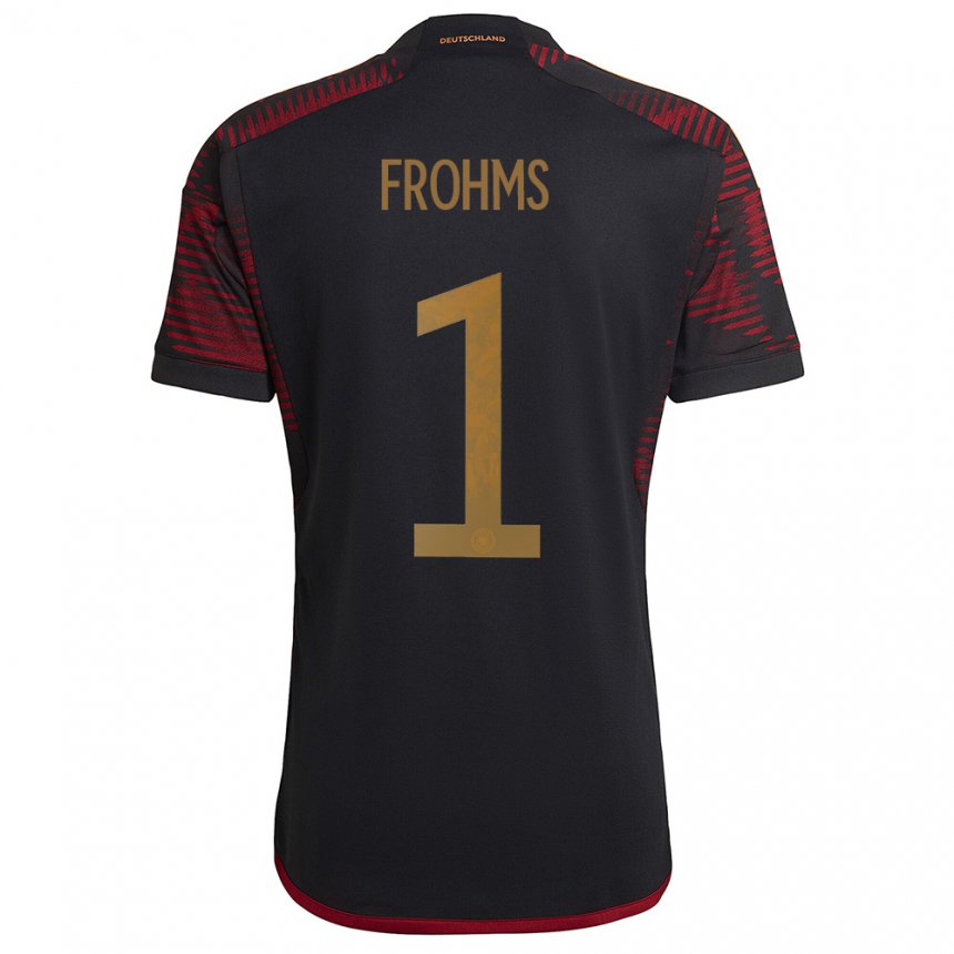 Hombre Camiseta Alemania Merle Frohms #1 Granate Negro 2ª Equipación 22-24 La Camisa