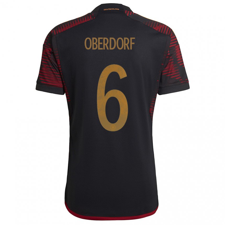Hombre Camiseta Alemania Lena Oberdorf #6 Granate Negro 2ª Equipación 22-24 La Camisa