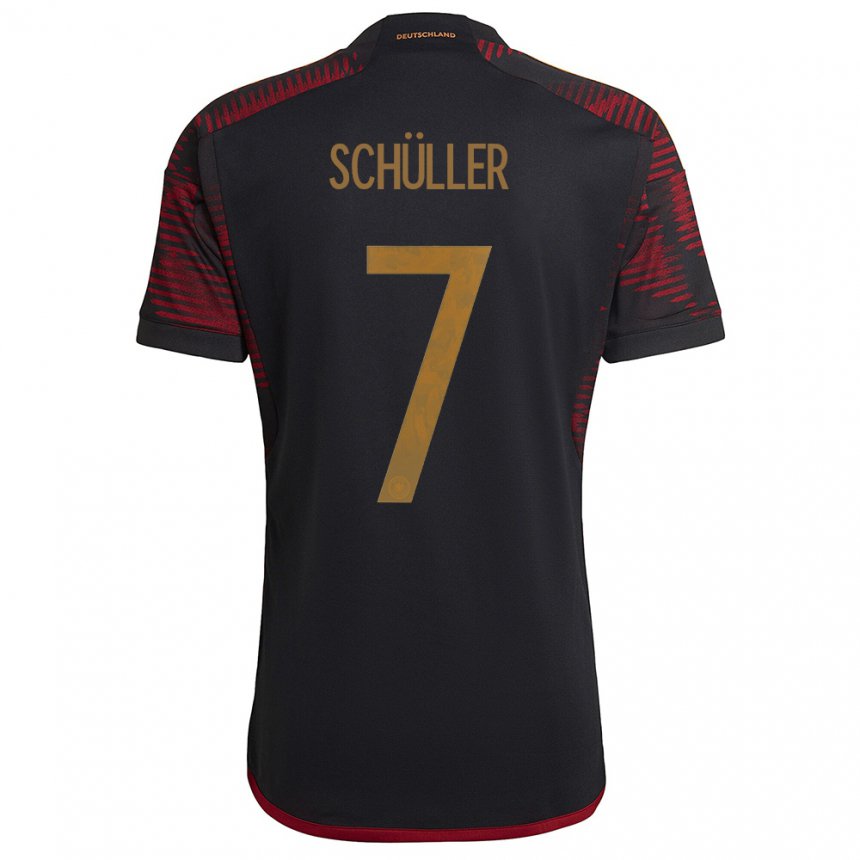 Hombre Camiseta Alemania Lea Schuller #7 Granate Negro 2ª Equipación 22-24 La Camisa