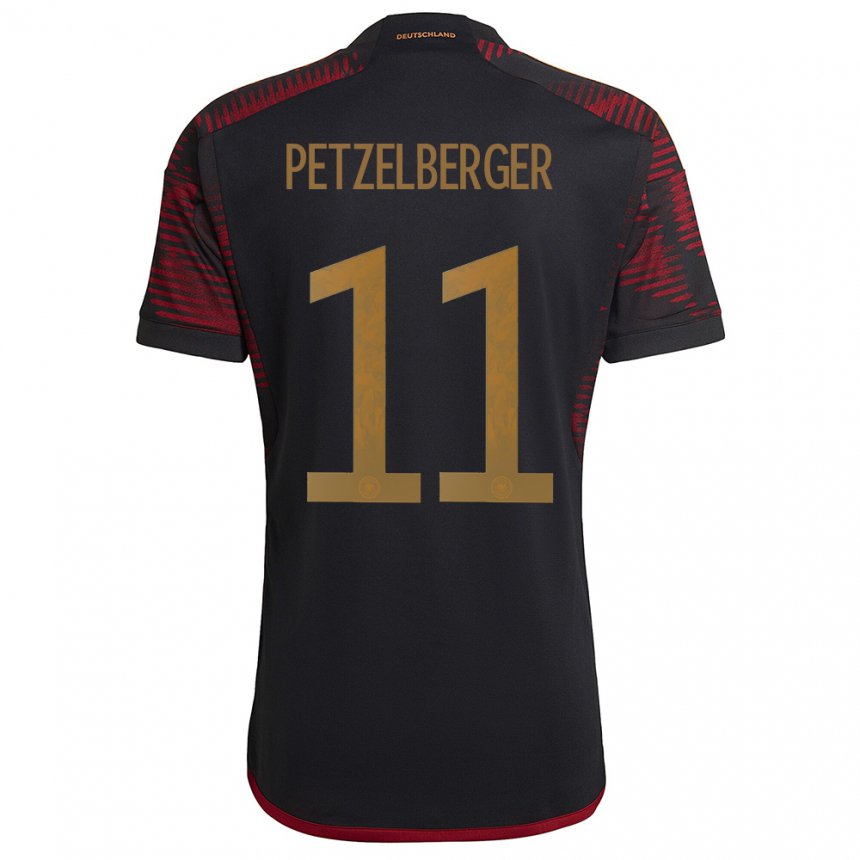 Hombre Camiseta Alemania Ramona Petzelberger #11 Granate Negro 2ª Equipación 22-24 La Camisa