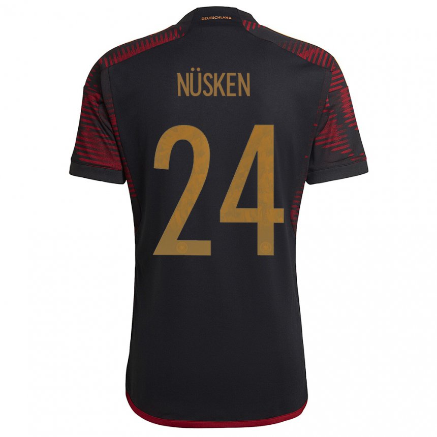 Hombre Camiseta Alemania Sjoeke Nusken #24 Granate Negro 2ª Equipación 22-24 La Camisa