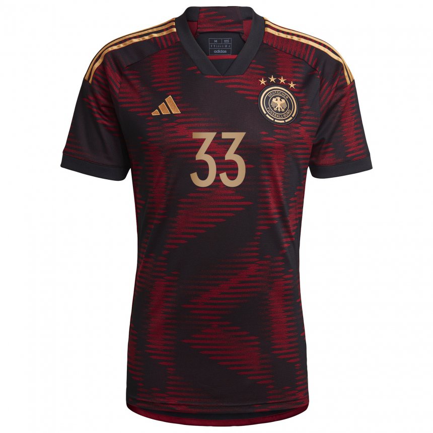 Hombre Camiseta Alemania Fabienne Dongus #33 Granate Negro 2ª Equipación 22-24 La Camisa