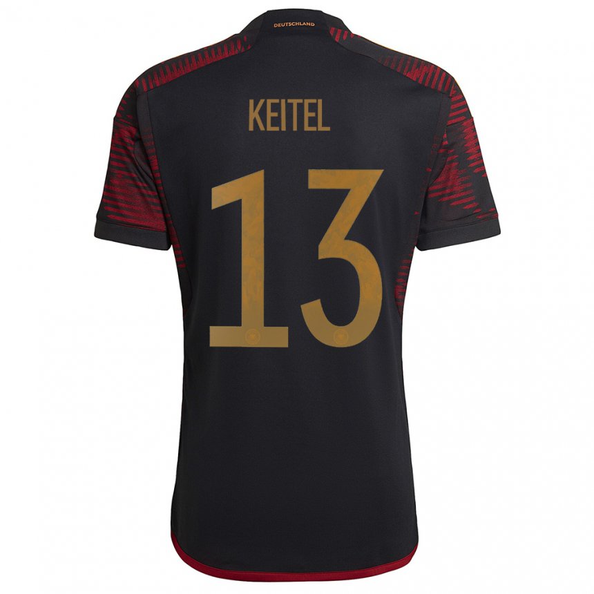 Hombre Camiseta Alemania Yannik Keitel #13 Granate Negro 2ª Equipación 22-24 La Camisa