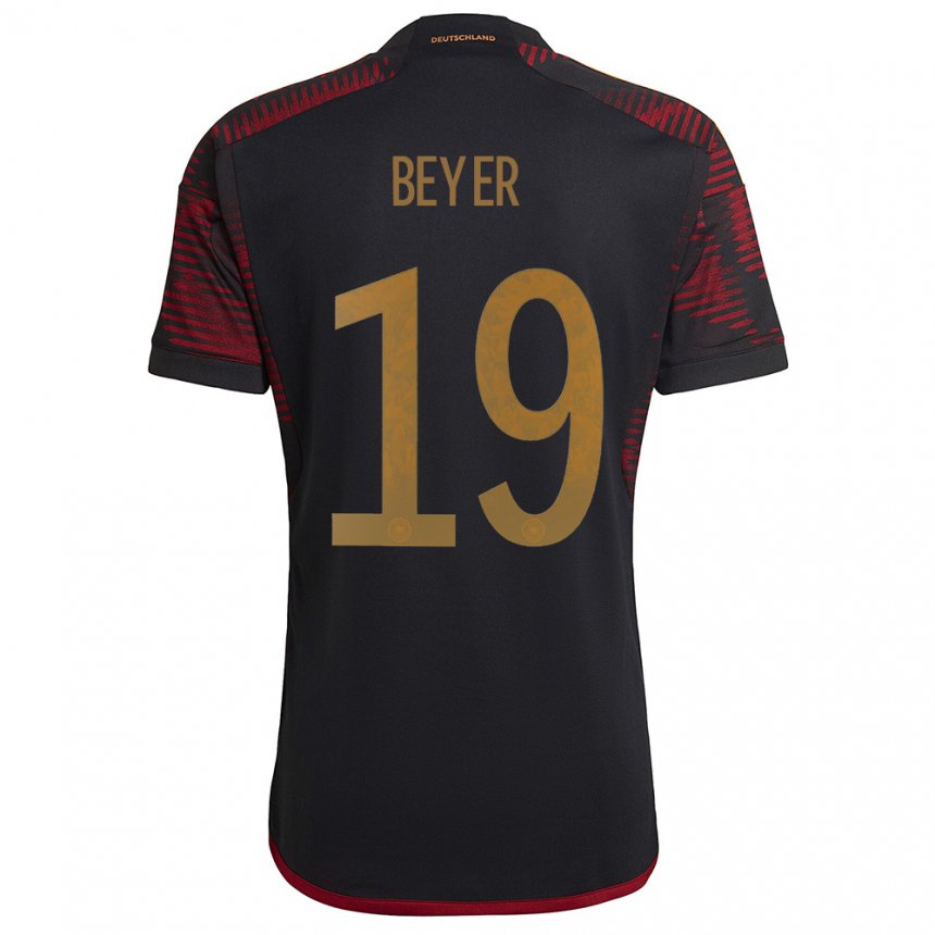 Hombre Camiseta Alemania Jordan Beyer #19 Granate Negro 2ª Equipación 22-24 La Camisa