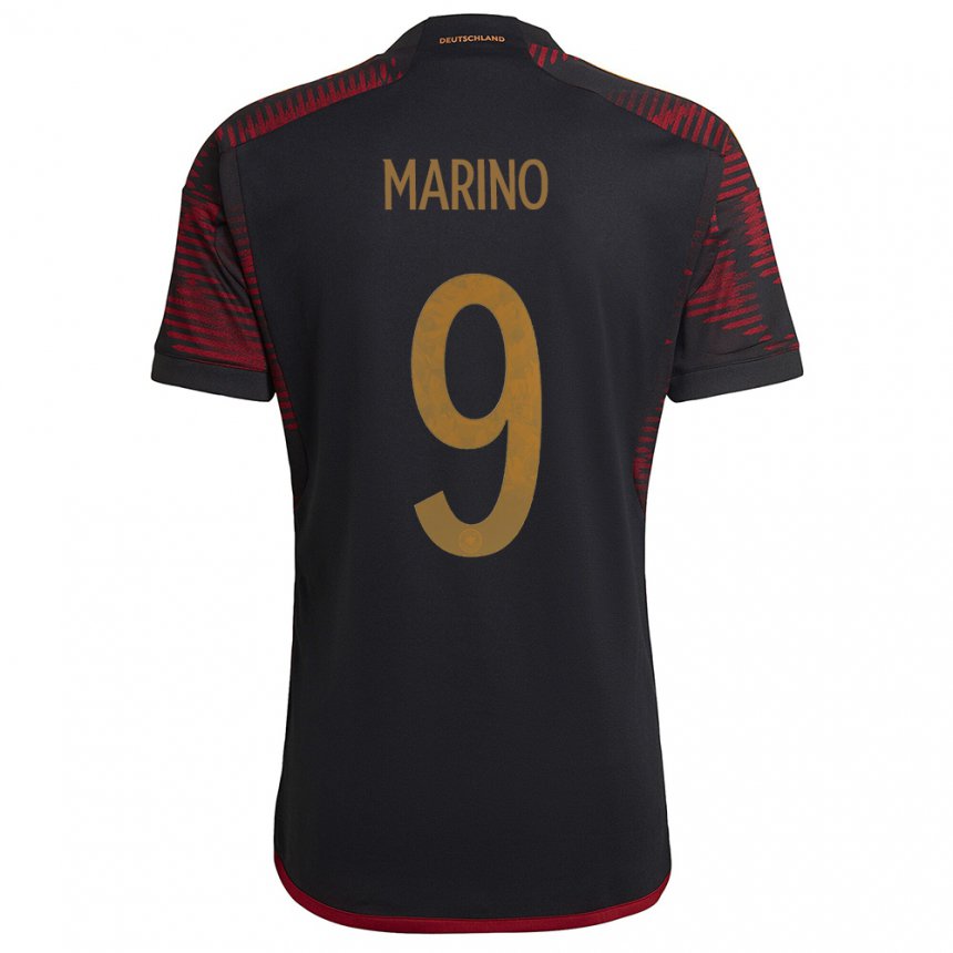 Hombre Camiseta Alemania Stefano Marino #9 Granate Negro 2ª Equipación 22-24 La Camisa