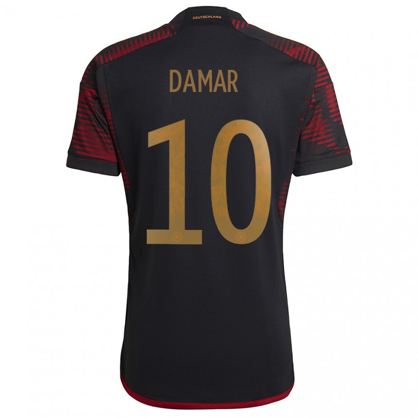 Hombre Camiseta Alemania Muhammed Damar #10 Granate Negro 2ª Equipación 22-24 La Camisa