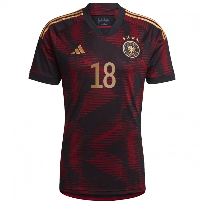 Hombre Camiseta Alemania Justin Diehl #18 Granate Negro 2ª Equipación 22-24 La Camisa