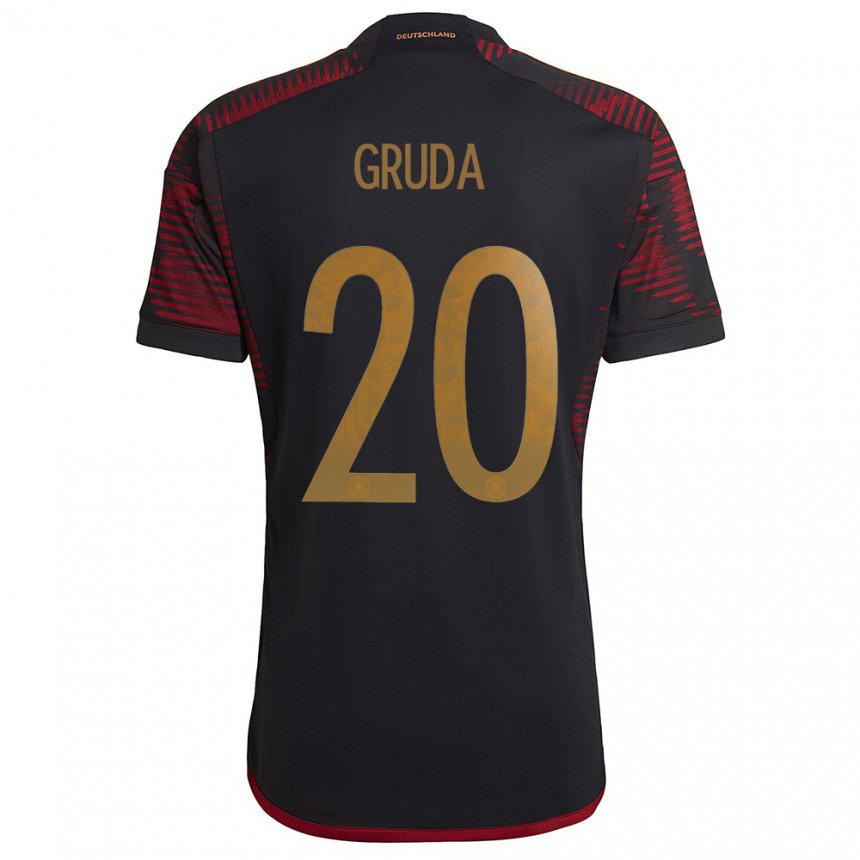 Hombre Camiseta Alemania Brajan Gruda #20 Granate Negro 2ª Equipación 22-24 La Camisa