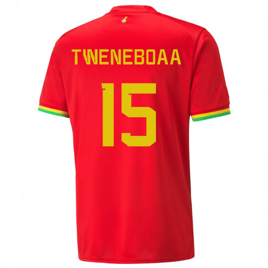 Hombre Camiseta Ghana Justice Tweneboaa #15 Rojo 2ª Equipación 22-24 La Camisa