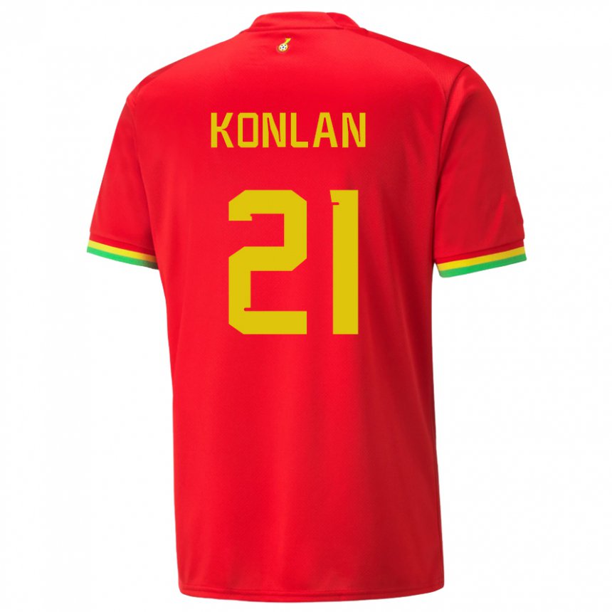 Hombre Camiseta Ghana Cynthia Konlan #21 Rojo 2ª Equipación 22-24 La Camisa