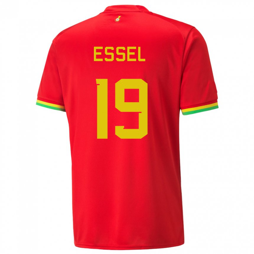 Hombre Camiseta Ghana Aaron Essel #19 Rojo 2ª Equipación 22-24 La Camisa