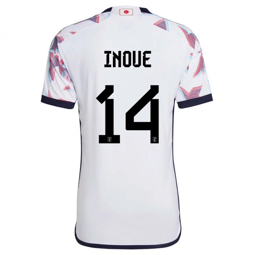 Hombre Camiseta Japón Ayaka Inoue #14 Blanco 2ª Equipación 22-24 La Camisa