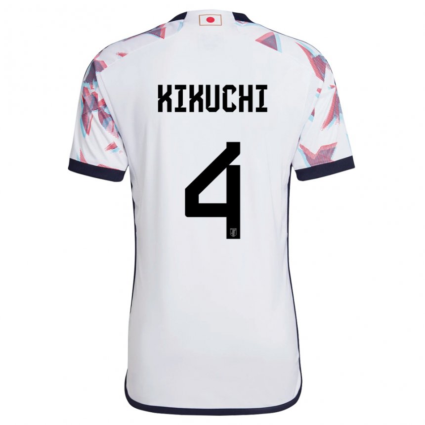 Hombre Camiseta Japón Shuta Kikuchi #4 Blanco 2ª Equipación 22-24 La Camisa