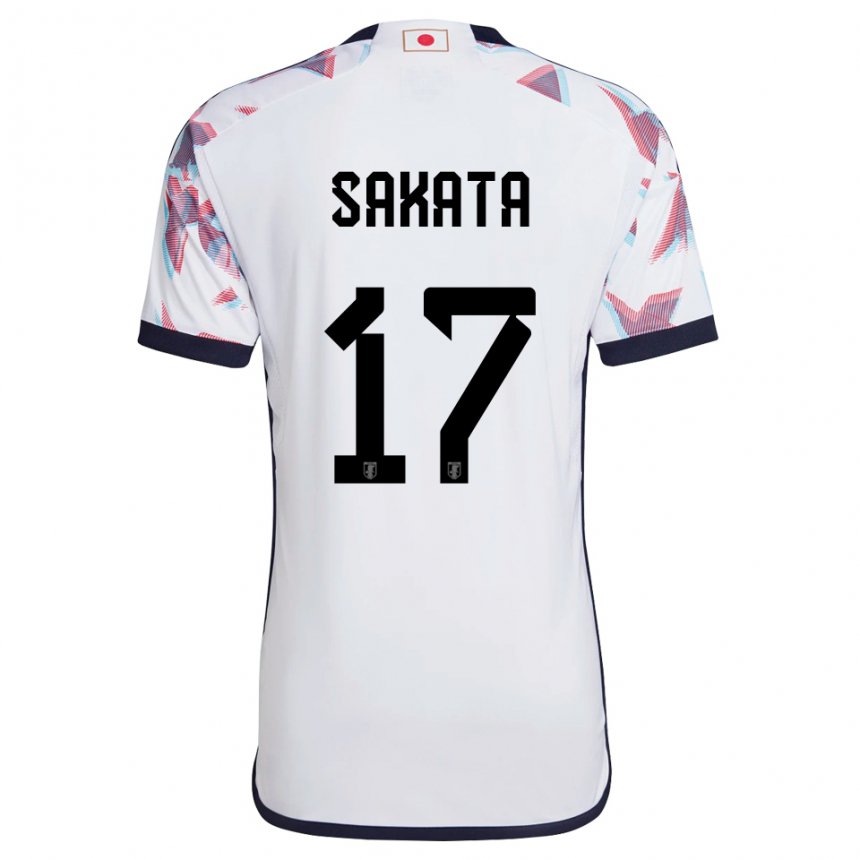 Hombre Camiseta Japón Reiya Sakata #17 Blanco 2ª Equipación 22-24 La Camisa