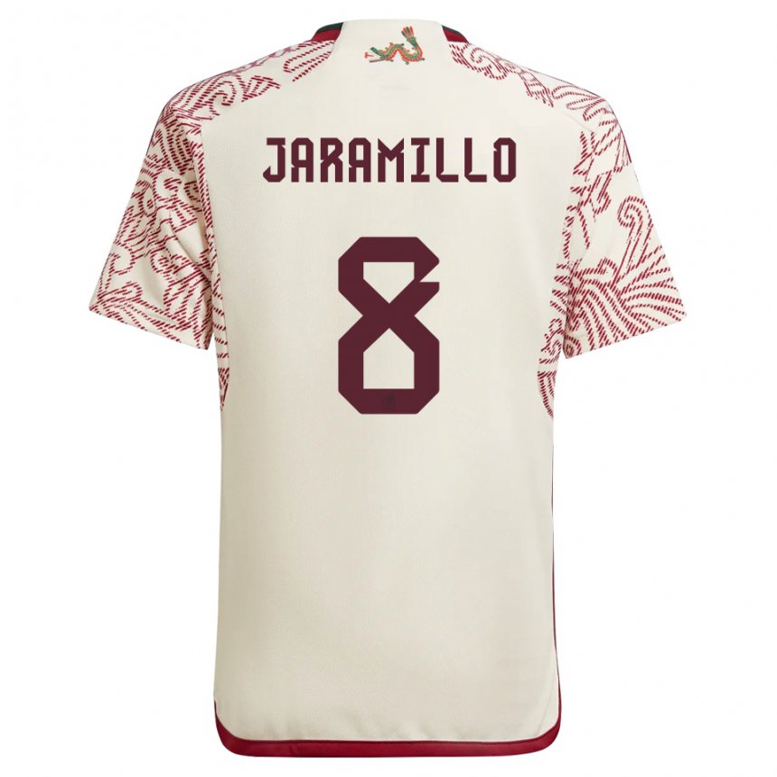 Hombre Camiseta México Carolina Jaramillo #8 Maravilla Blanco Rojo 2ª Equipación 22-24 La Camisa
