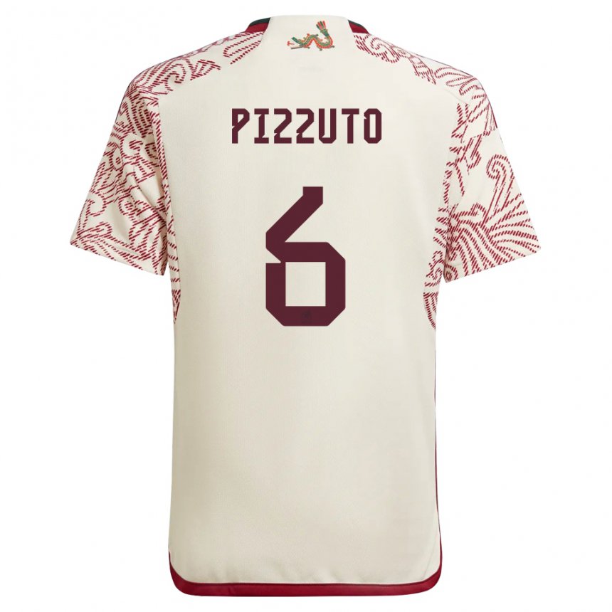 Hombre Camiseta México Eugenio Pizzuto #6 Maravilla Blanco Rojo 2ª Equipación 22-24 La Camisa