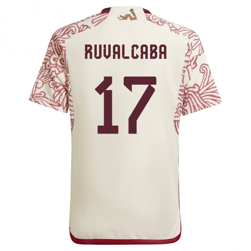 Hombre Camiseta México Jorge Ruvalcaba #17 Maravilla Blanco Rojo 2ª Equipación 22-24 La Camisa