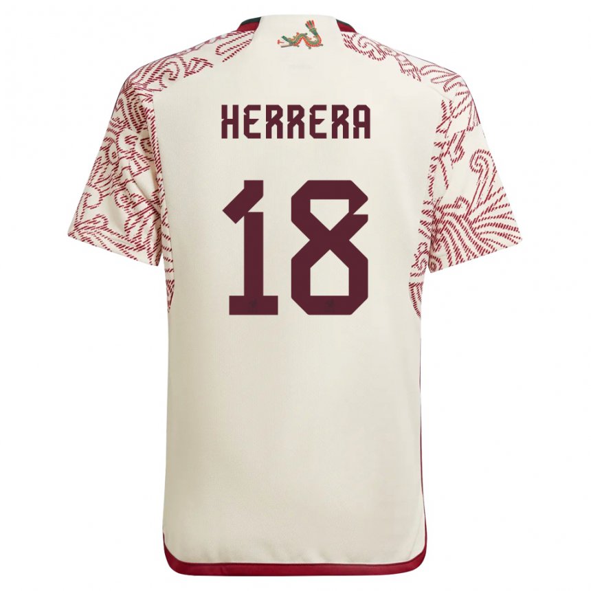Hombre Camiseta México Ozziel Herrera #18 Maravilla Blanco Rojo 2ª Equipación 22-24 La Camisa