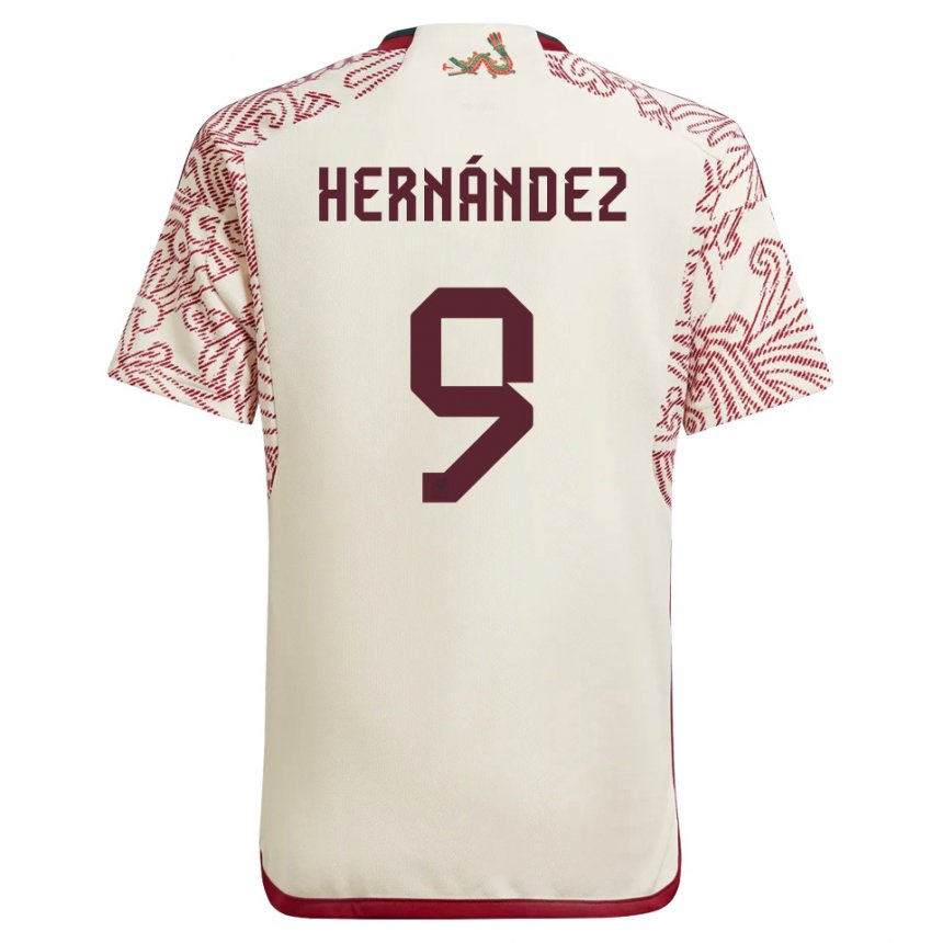 Hombre Camiseta México Jesus Hernandez #9 Maravilla Blanco Rojo 2ª Equipación 22-24 La Camisa
