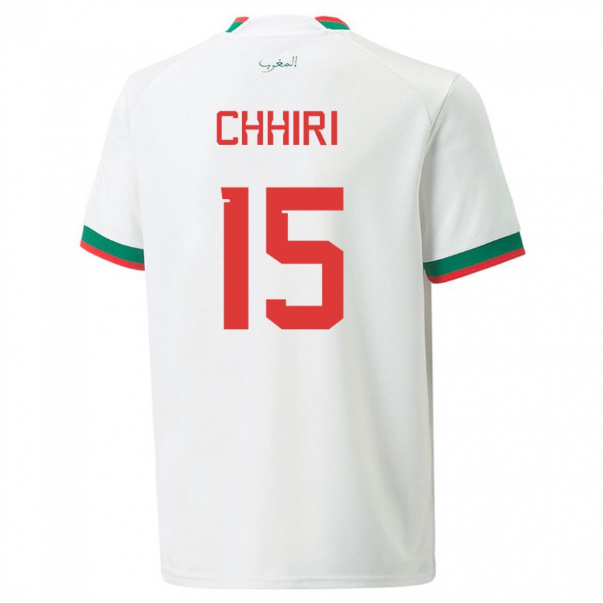 Hombre Camiseta Marruecos Ghizlane Chhiri #15 Blanco 2ª Equipación 22-24 La Camisa